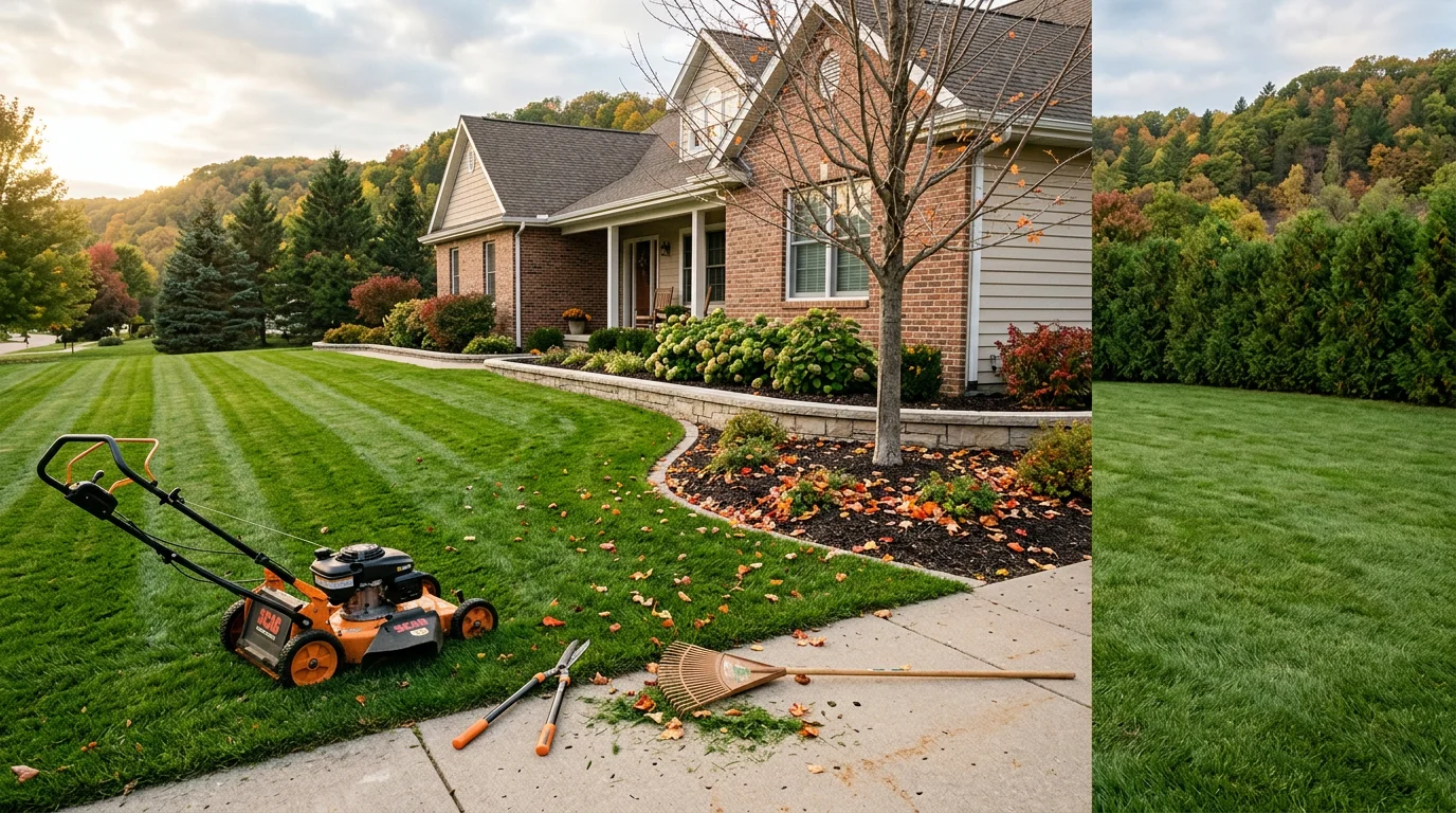 Neatly maintained residential lawn in Winona, Minnesota