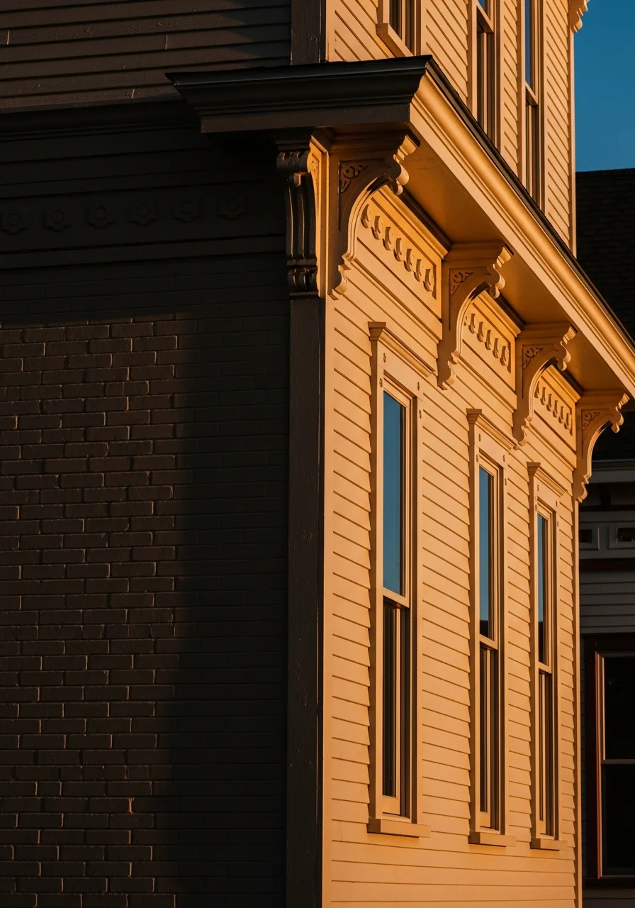 Detail of exterior restoration work on a Wabasha heritage home.
